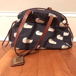 Dooney and Bourke Navy Blue Duck Print Handbag